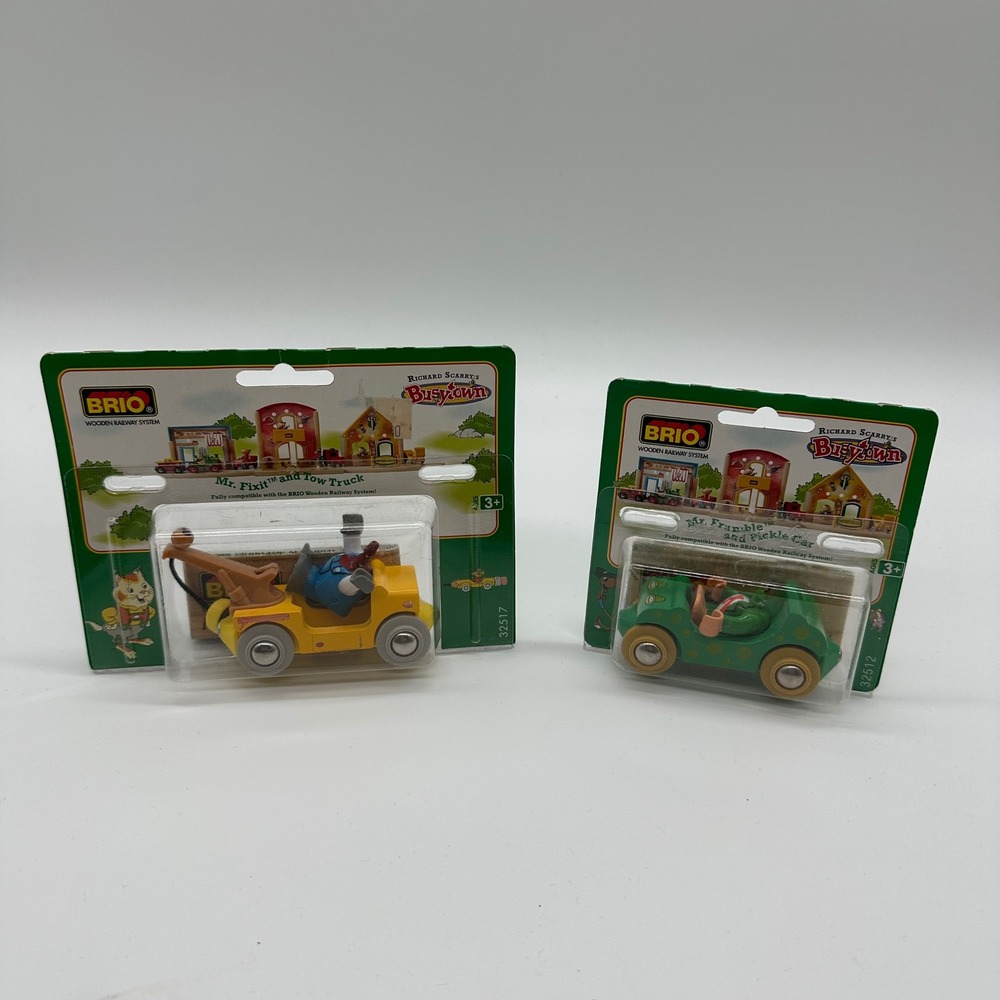 Brio Wooden Railway Richard Scarry Mr FixIt Tow Truck Mr Frumble Pickle *READ*